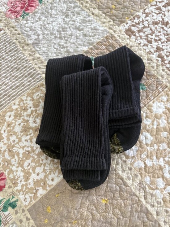 Gold Toe Other - Gold Toe 3 Pairs of Men's Black Ribbed Crew Socks Size 10 to 13